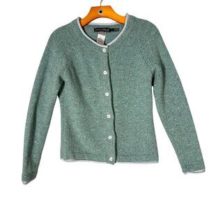 Irelands Eye Women's Wool Cashmere Green Cardigan Irish Coastal Earthy M